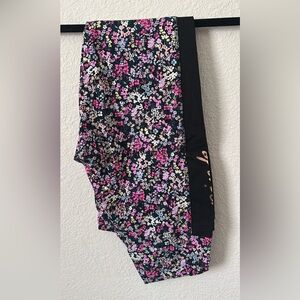 PINK floral leggings